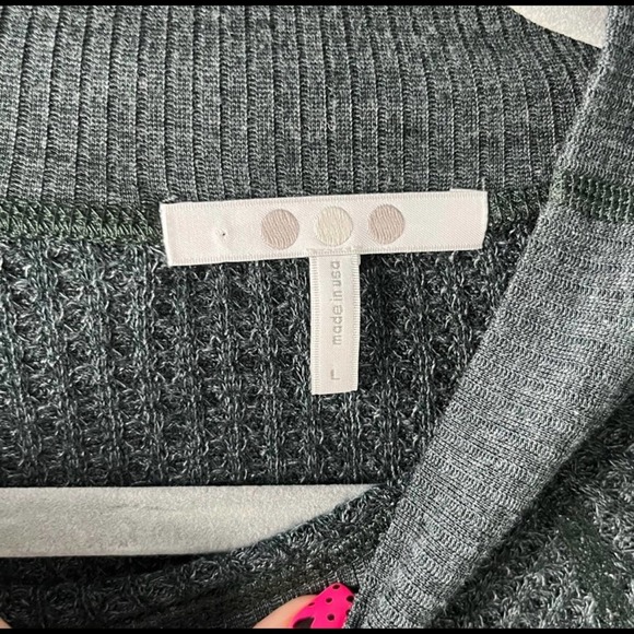 Three dots women’s dark green thermal high neck long sleeve pullover top large - Picture 3 of 6